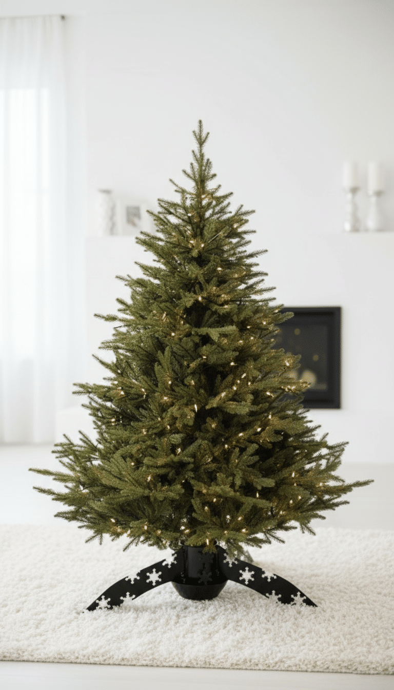 Christmas Tree Stand Snow | Jet Black