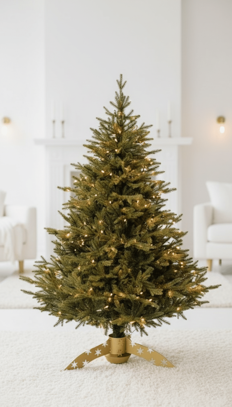 Christmas Tree Stand Snow | Pearl Gold